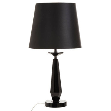 Orsina Hexum Black Crystal Glass Table Lamp | Modern Fabric Shade