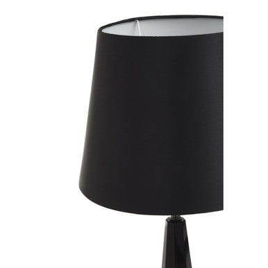 Orsina Hexum Black Crystal Glass Table Lamp | Modern Fabric Shade