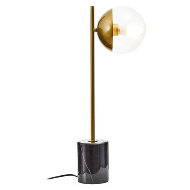 Orsina Revive Small Gold Metal Table Lamp with Black Marble Base