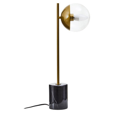 Orsina Revive Small Gold Metal Table Lamp with Black Marble Base