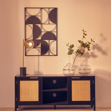 Orsina Revive Small Gold Metal Table Lamp with Black Marble Base