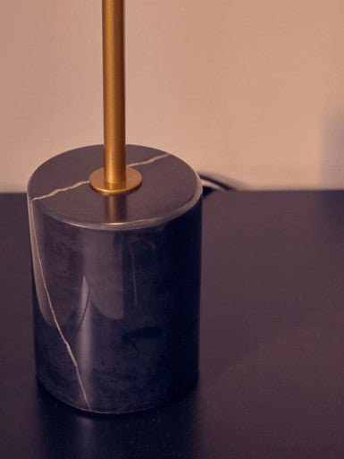 Orsina Revive Small Gold Metal Table Lamp with Black Marble Base
