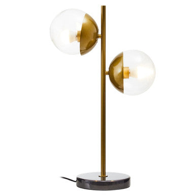 Orsina Revive Gold and Black Marble Table Lamp | Two Light Modern Decor