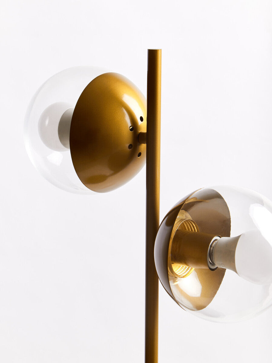 Orsina Revive Gold and Black Marble Table Lamp | Two Light Modern Decor