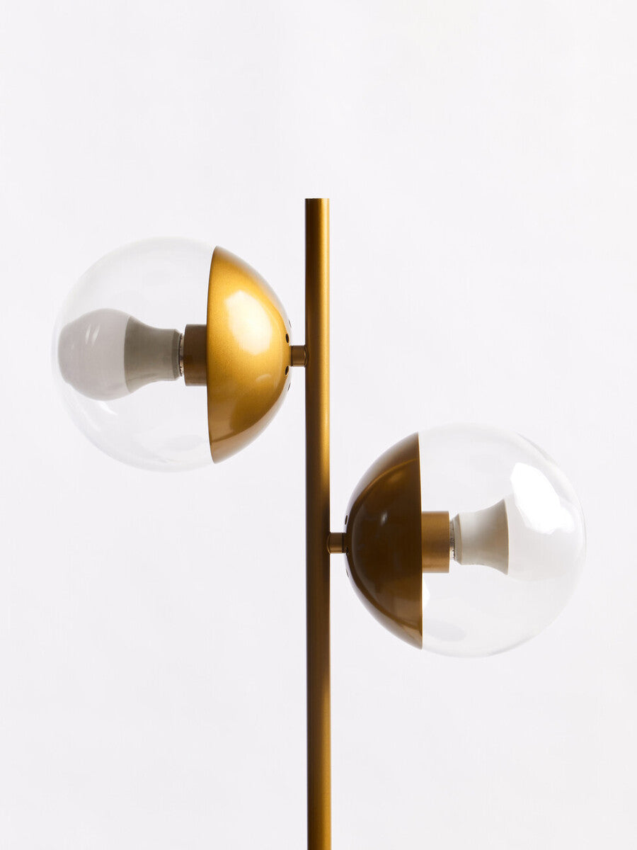 Orsina Revive Gold and Black Marble Table Lamp | Two Light Modern Decor