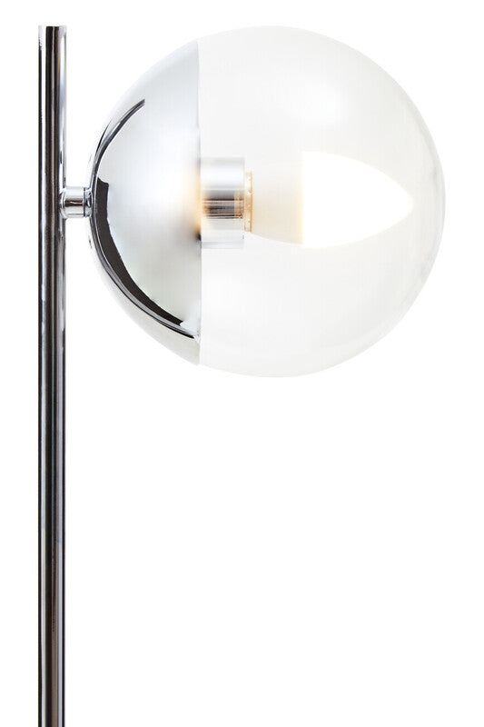Orsina Revive Small Metal Table Lamp | Silver Finish & Marble Base