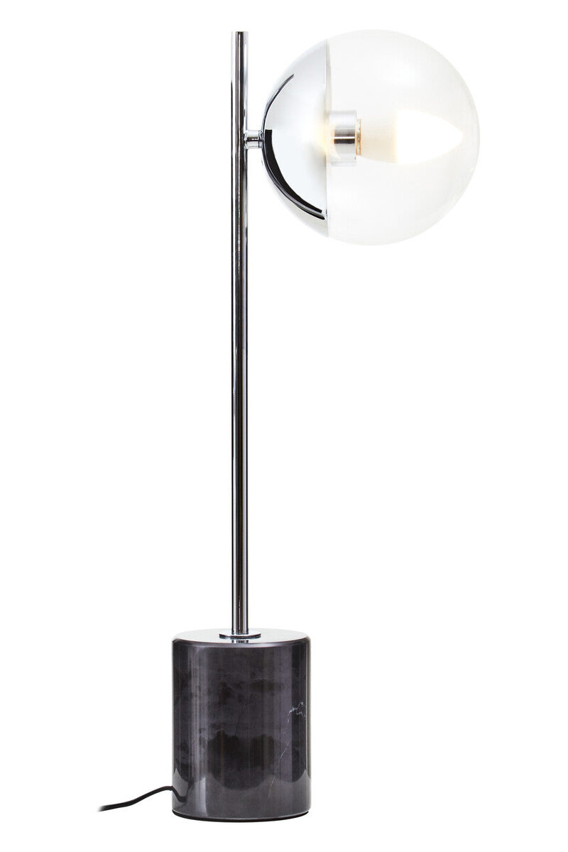 Orsina Revive Small Metal Table Lamp | Silver Finish & Marble Base