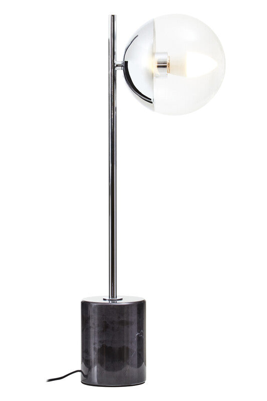 Orsina Revive Small Metal Table Lamp | Silver Finish & Marble Base