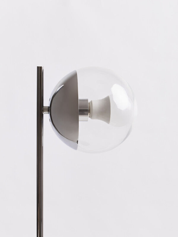 Orsina Revive Small Metal Table Lamp | Silver Finish & Marble Base