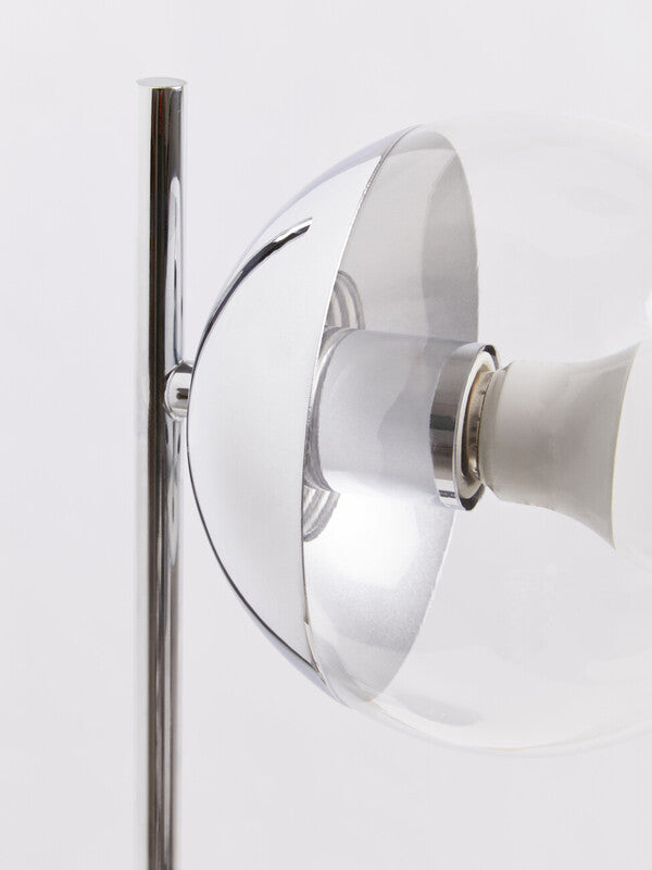 Orsina Revive Small Metal Table Lamp | Silver Finish & Marble Base