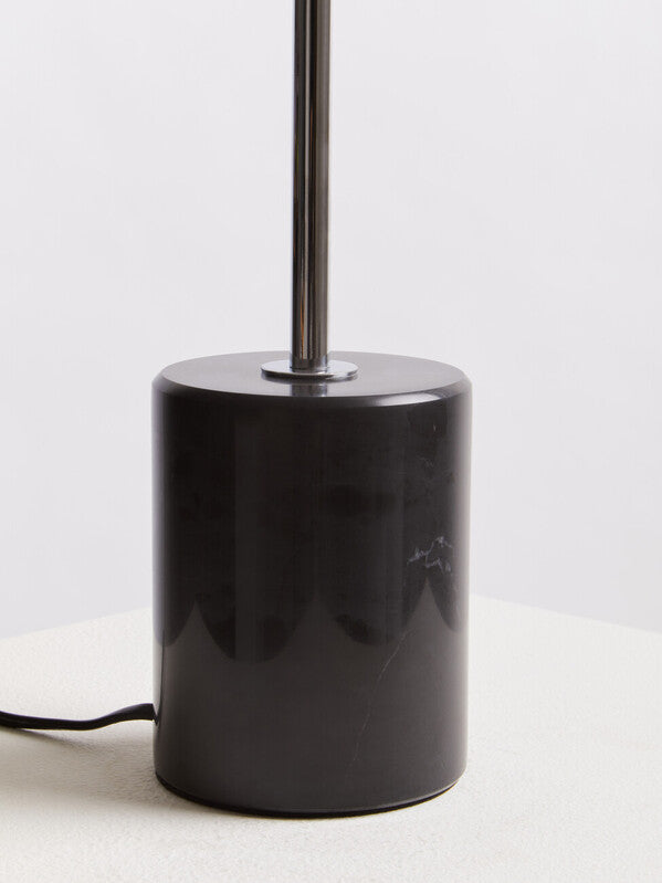 Orsina Revive Small Metal Table Lamp | Silver Finish & Marble Base