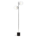 Orsina Revive Metal Floor Lamp – Modern Silver Finish with Twin Globes