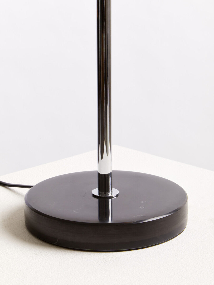 Orsina Revive 2-Light Table Lamp – Silver & Black Marble with Glass