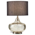 Orsina Luz Silver Glass Table Lamp with Black Linen Shade