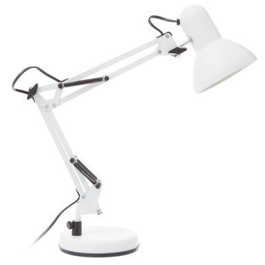 Orsina Payton Studio Matte White Metal Desk Lamp | Adjustable Task Light
