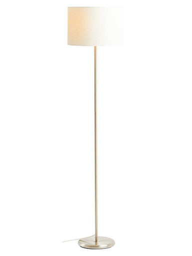 Orsina Forma Floor Lamp – Cream Waffle Texture Shade & Chrome Stand