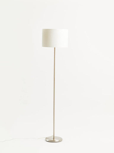Orsina Forma Floor Lamp – Cream Waffle Texture Shade & Chrome Stand