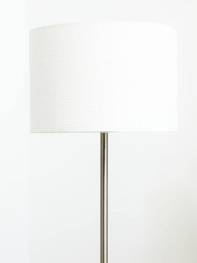 Orsina Forma Floor Lamp – Cream Waffle Texture Shade & Chrome Stand