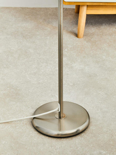 Orsina Forma Floor Lamp – Cream Waffle Texture Shade & Chrome Stand