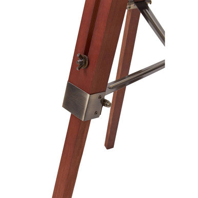Orsina Malvern Tripod Floor Lamp – Brown Wood with White Linen Shade