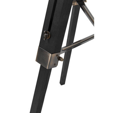 Orsina Malvern Tripod Floor Lamp – Black Wood Base & White Linen Shade