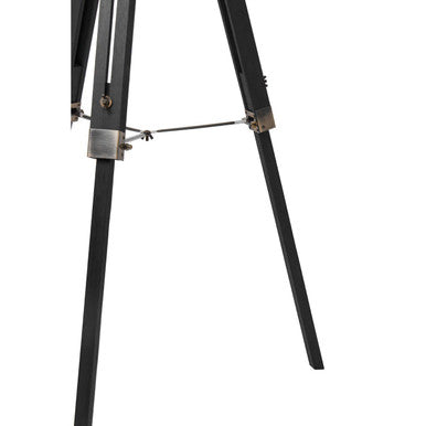 Orsina Malvern Tripod Floor Lamp – Black Wood Base & White Linen Shade