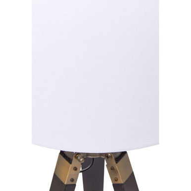 Orsina Malvern Tripod Table Lamp – Black Wood Base & Linen Shade