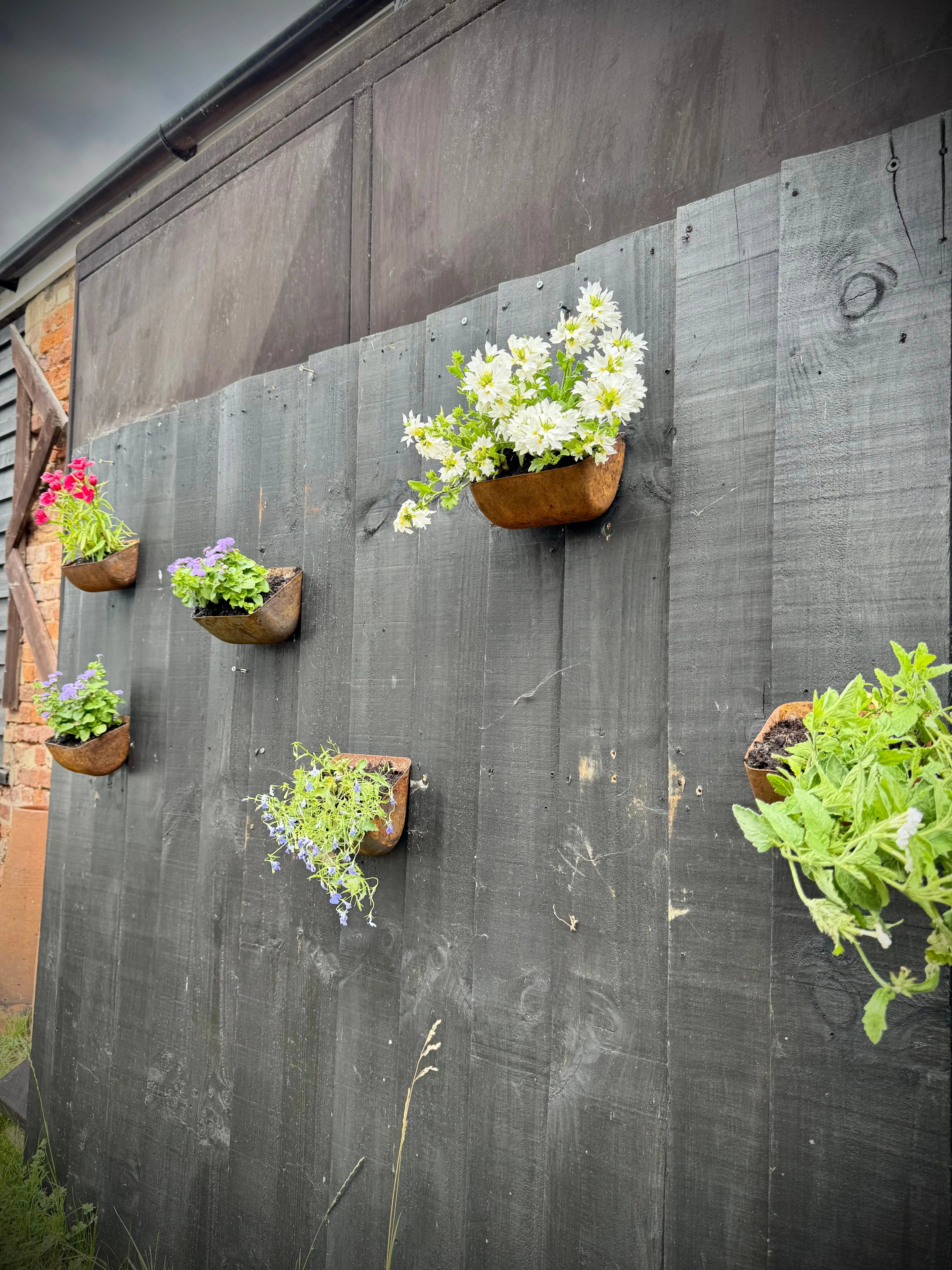 Rustic Warehouse Norfolk Vintage Metal Wall Mounted Planter & Key Holder