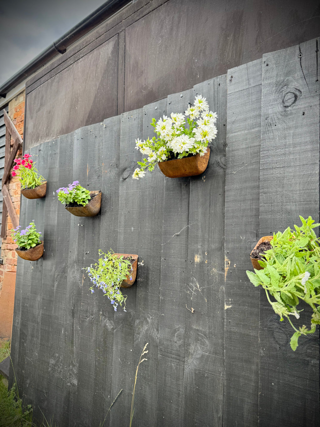 Rustic Warehouse Norfolk Vintage Metal Wall Mounted Planter & Key Holder