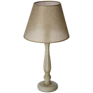 Orsina Maine Lined Wooden Candlestick Table Lamp | Coastal Decor