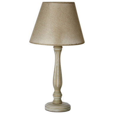 Orsina Maine Lined Wooden Candlestick Table Lamp | Coastal Decor