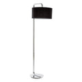 Orsina Leyna Floor Lamp – Modern Chrome Stand with Black Fabric Shade