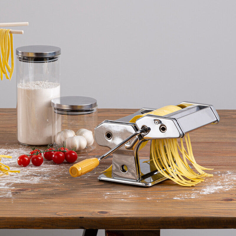 Orsina Chrome Pasta Maker and Dryer Set with Ravioli Attachment