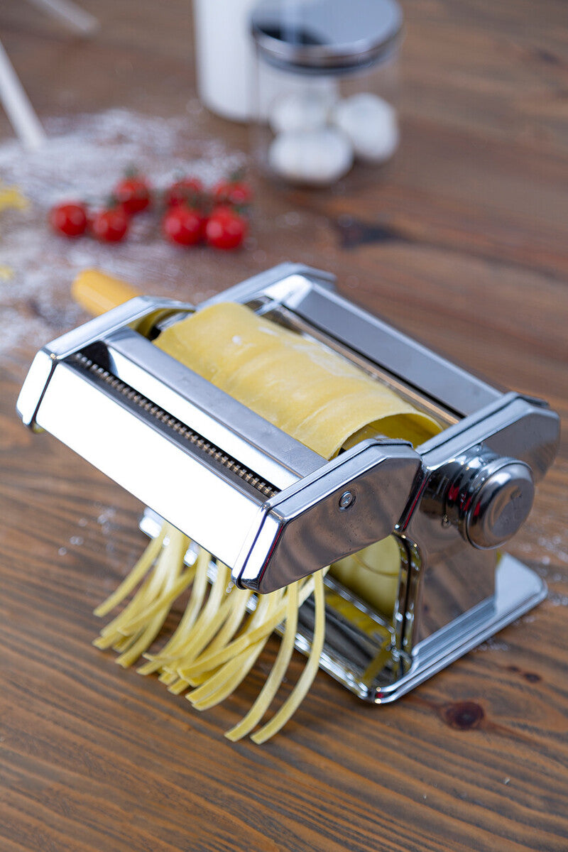 Orsina Chrome Pasta Maker and Dryer Set with Ravioli Attachment