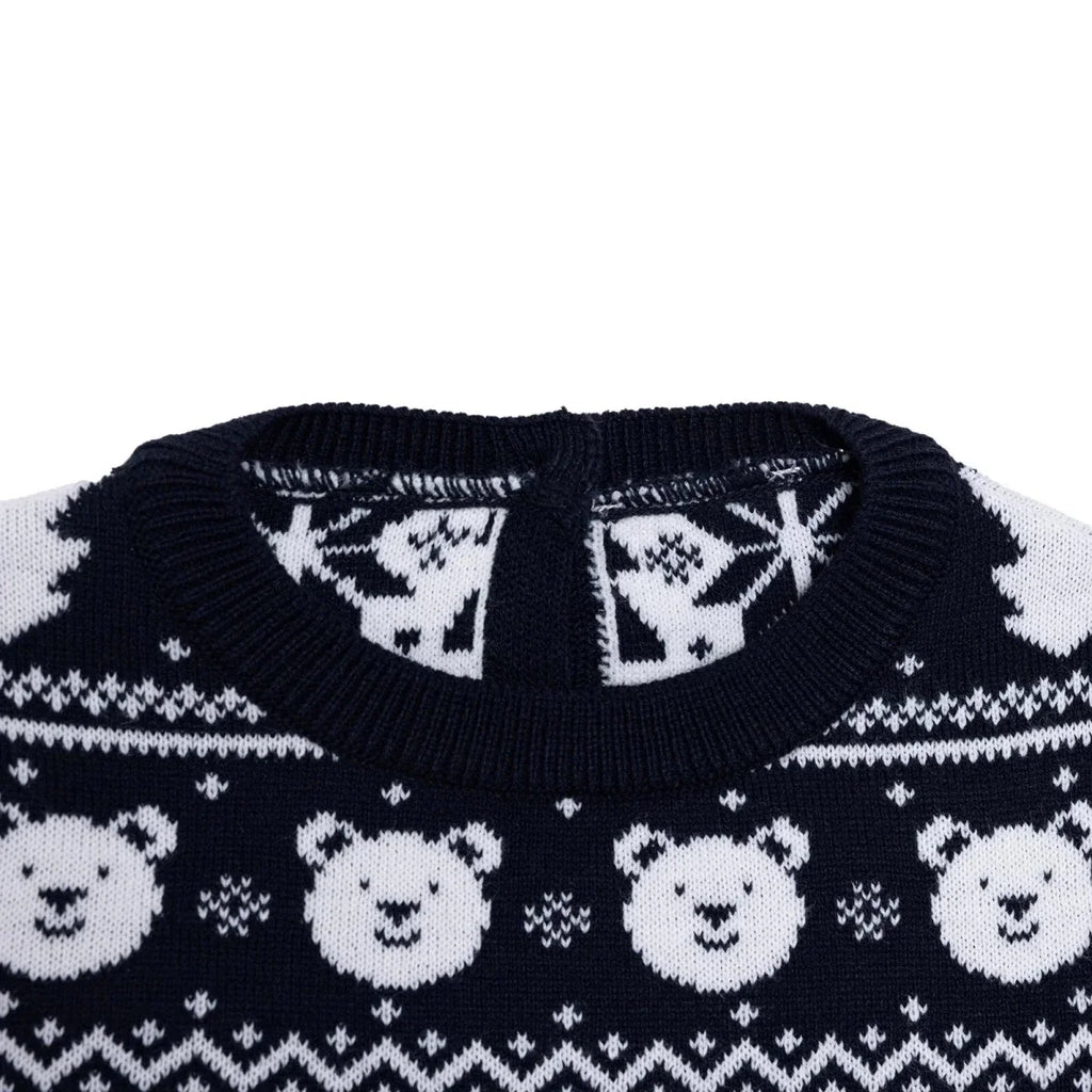 HelloBaby Christmas Baby Boy Snow Party Sweatshirt - Navy Blue