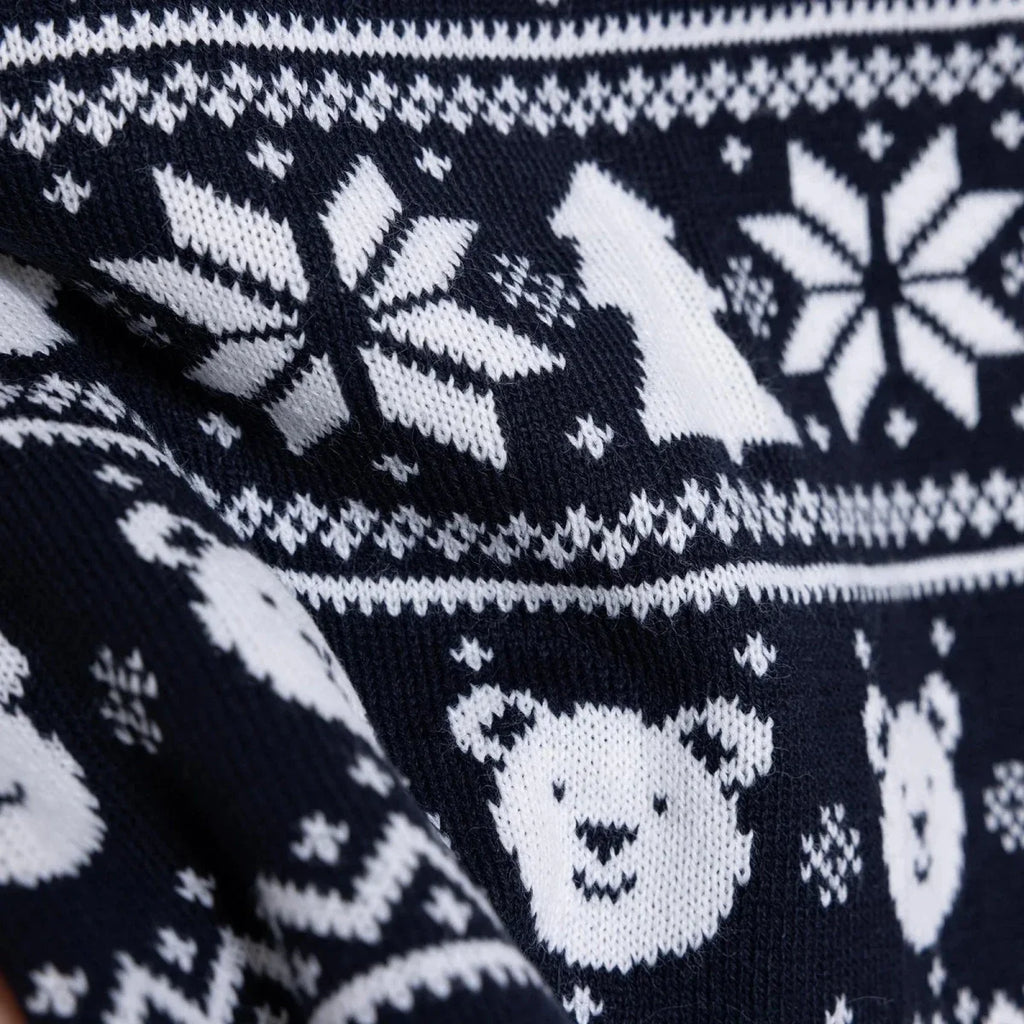 HelloBaby Christmas Baby Boy Snow Party Sweatshirt - Navy Blue