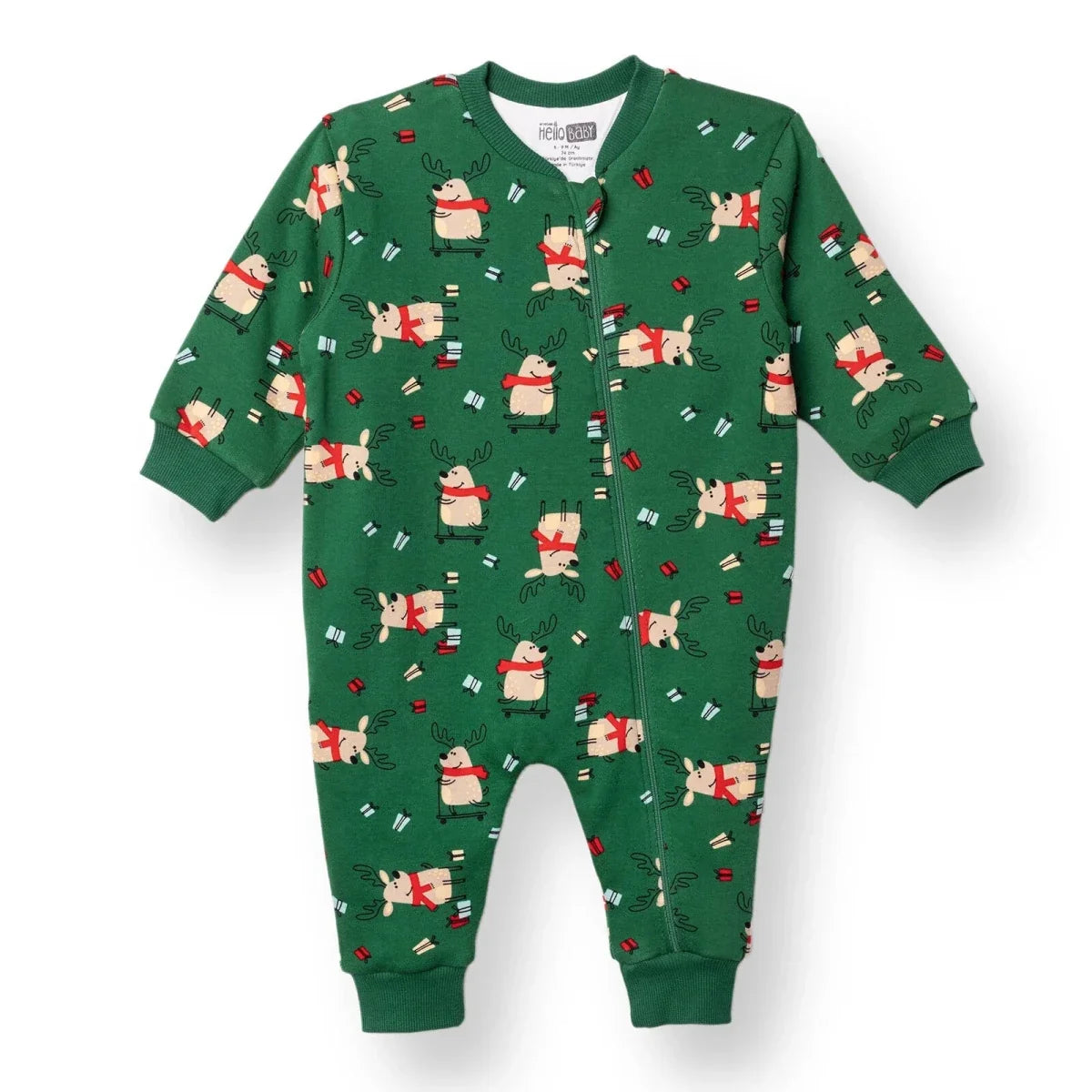 HelloBaby Christmas Baby Boy Sleepsuit - Dark Green