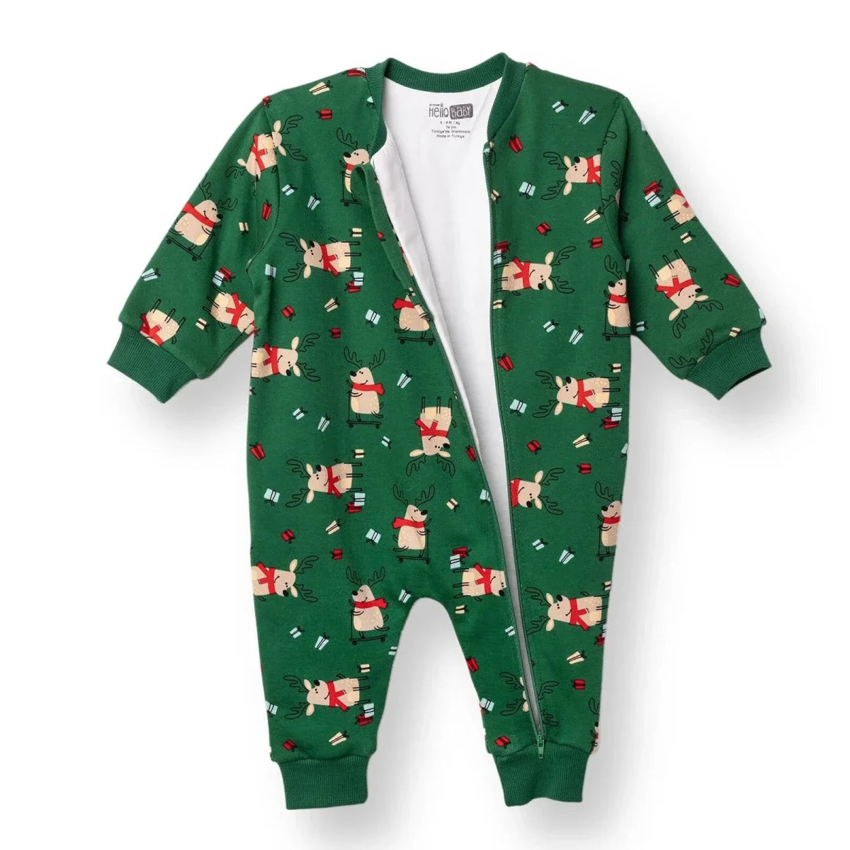 HelloBaby Christmas Baby Boy Sleepsuit - Dark Green