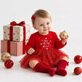 HelloBaby My First Christmas Newborn Girl Dress-Body - Red