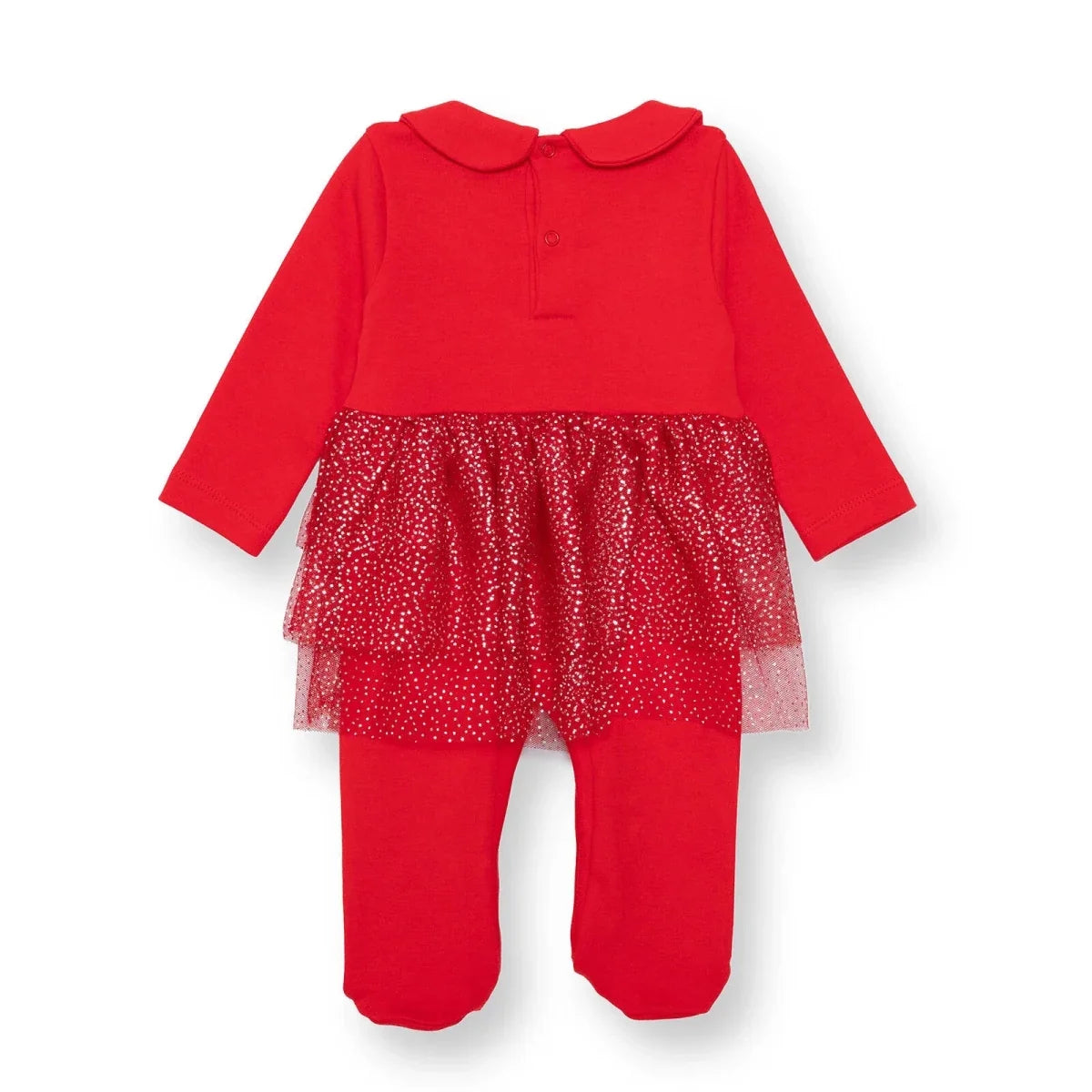 HelloBaby My First Christmas Newborn Girl Footed Jumpsuit - Red
