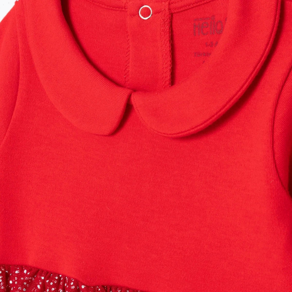 HelloBaby My First Christmas Newborn Girl Footed Jumpsuit - Red