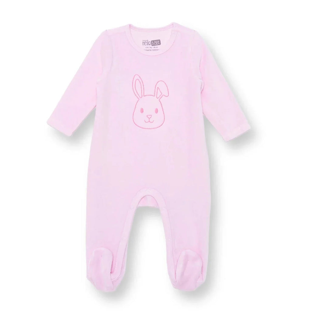 HelloBaby Newborn Velvet Footed Jumpsuit - Pink