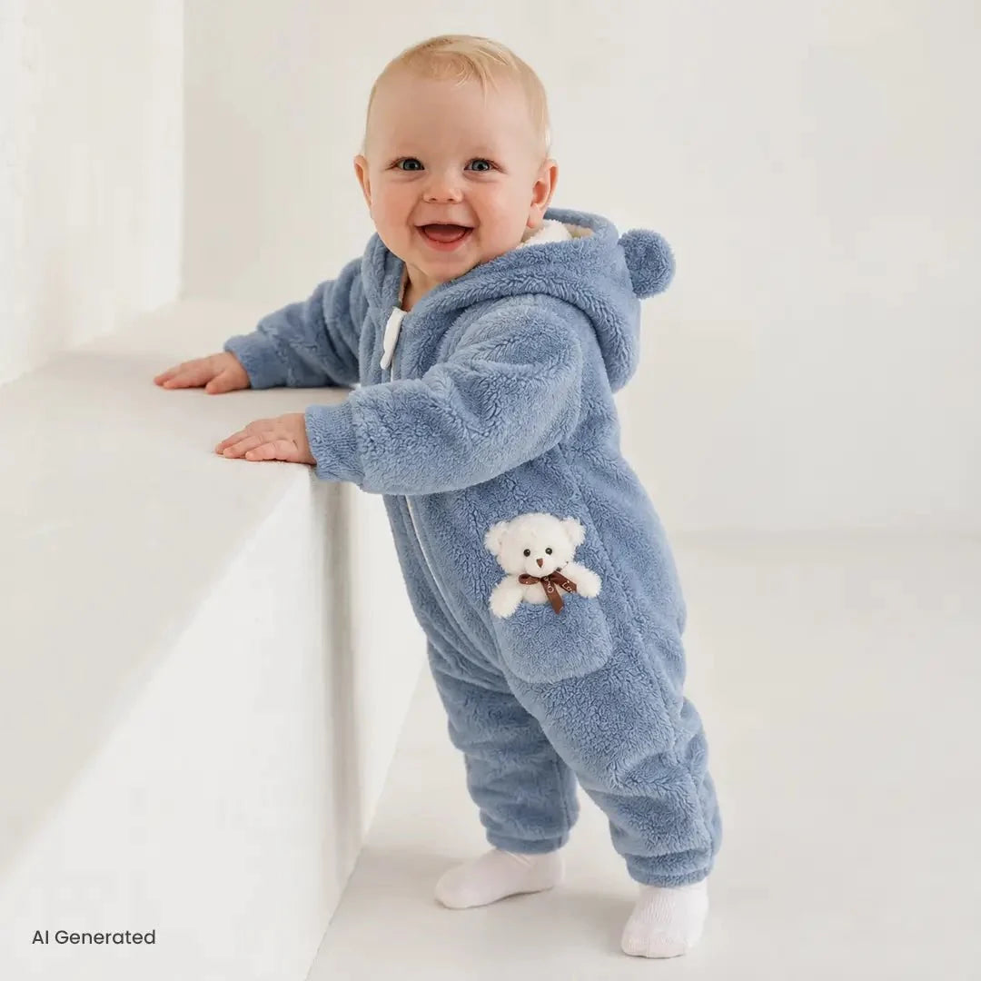 Midimod Newborn Welsoft Footless Jumpsuit - Blue