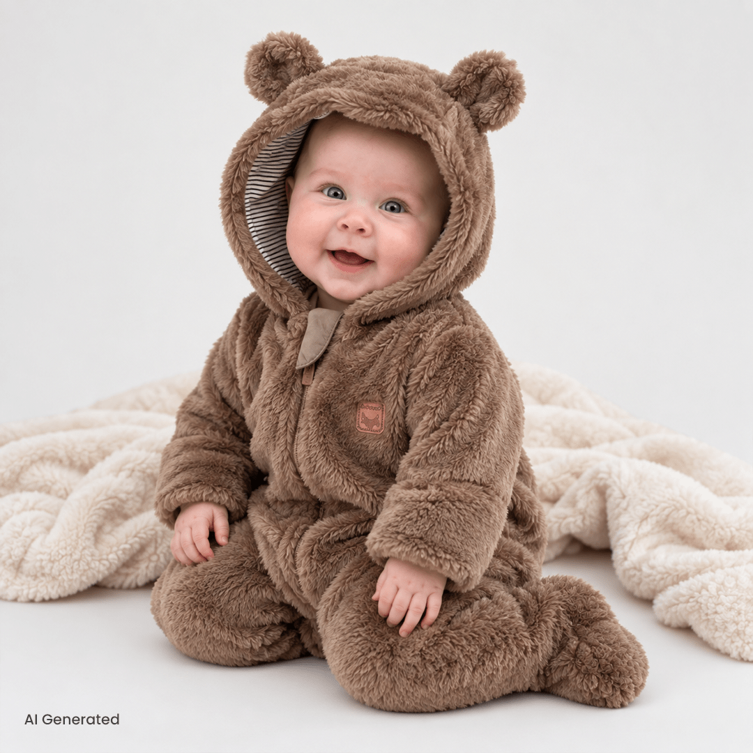 Midimod Newborn Welsoft Footed Jumpsuit - Brown