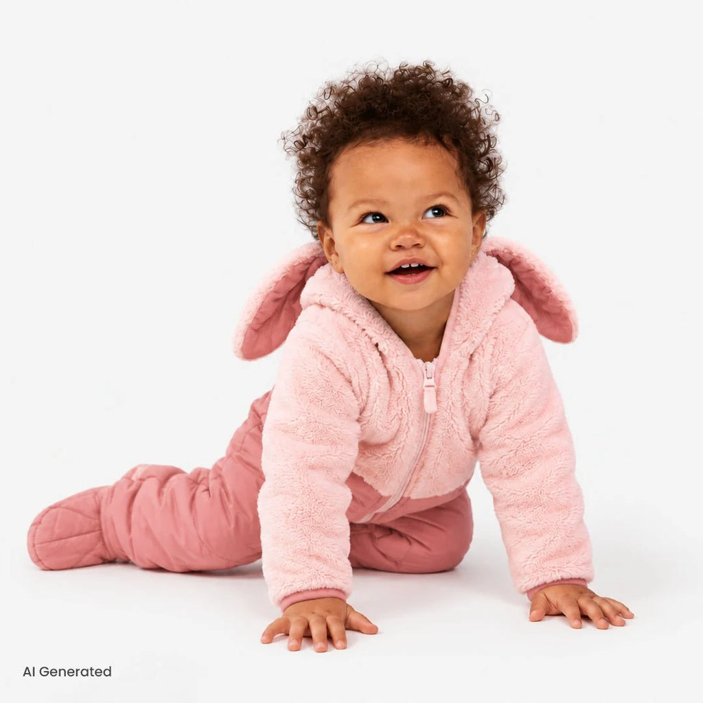 Midimod Newborn Welsoft Footed Jumpsuit - Pink