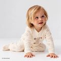 Bebetto Newborn Organic Little Lamp Footed Jumpsuit - Ecru
