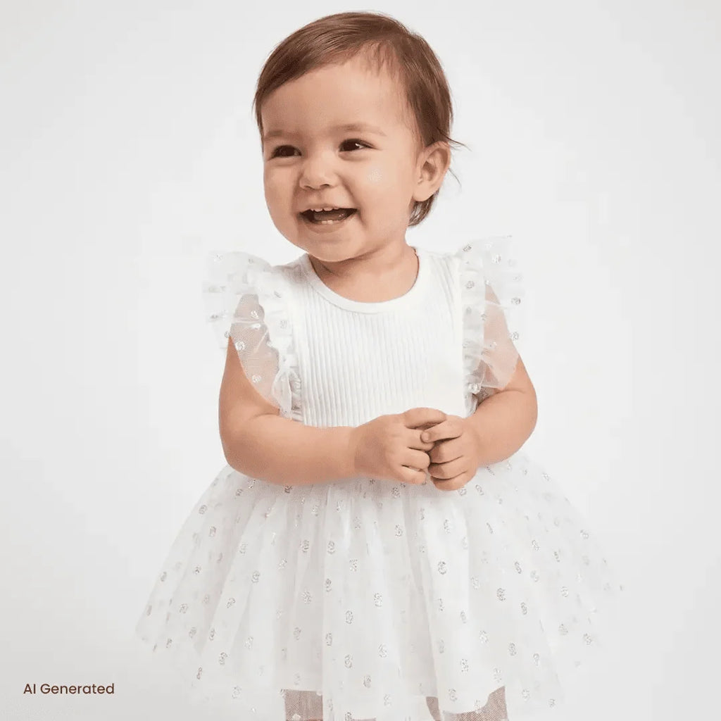 HelloBaby Newborn Girl Special Day Clothing - Ecru
