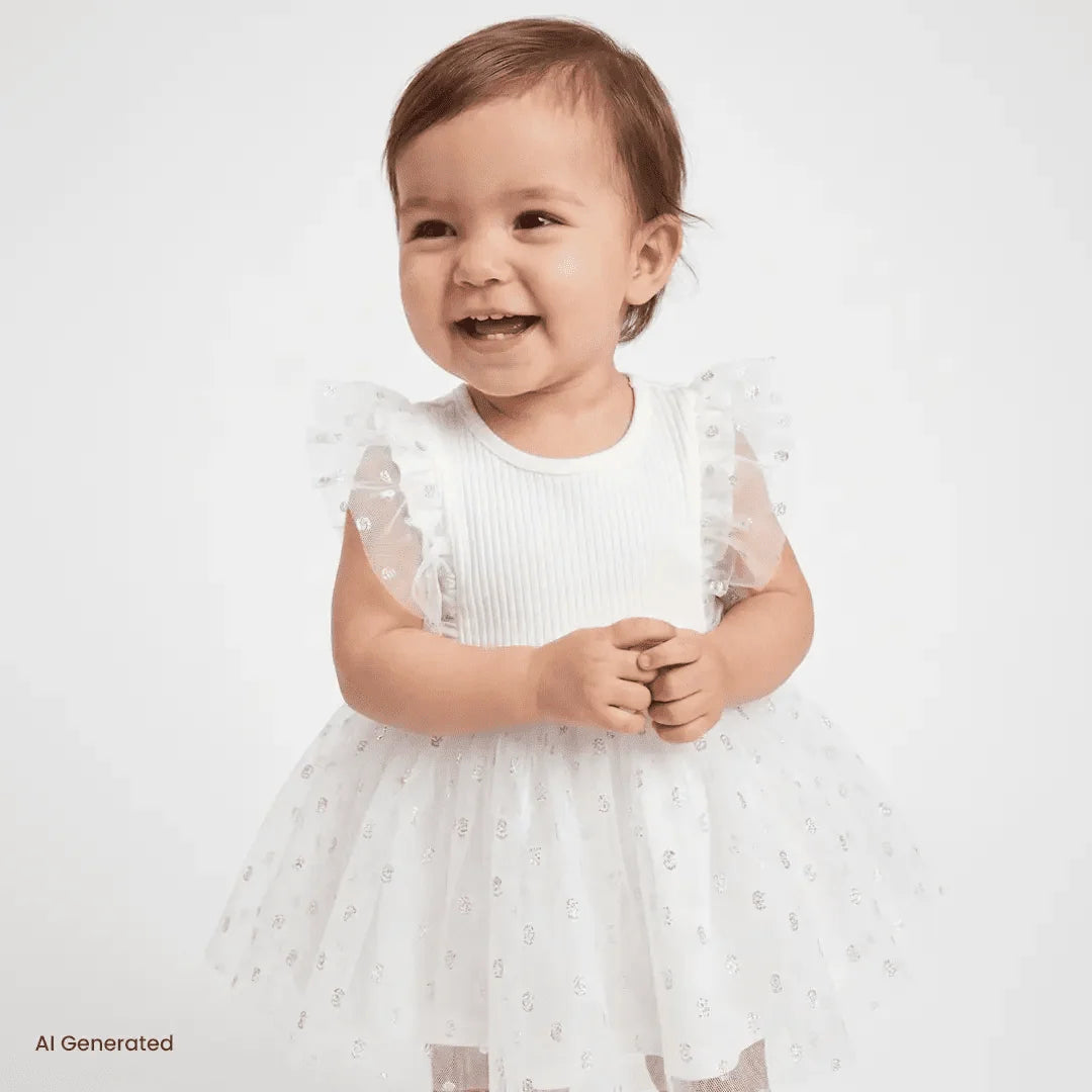 HelloBaby Newborn Girl Special Day Clothing - Ecru