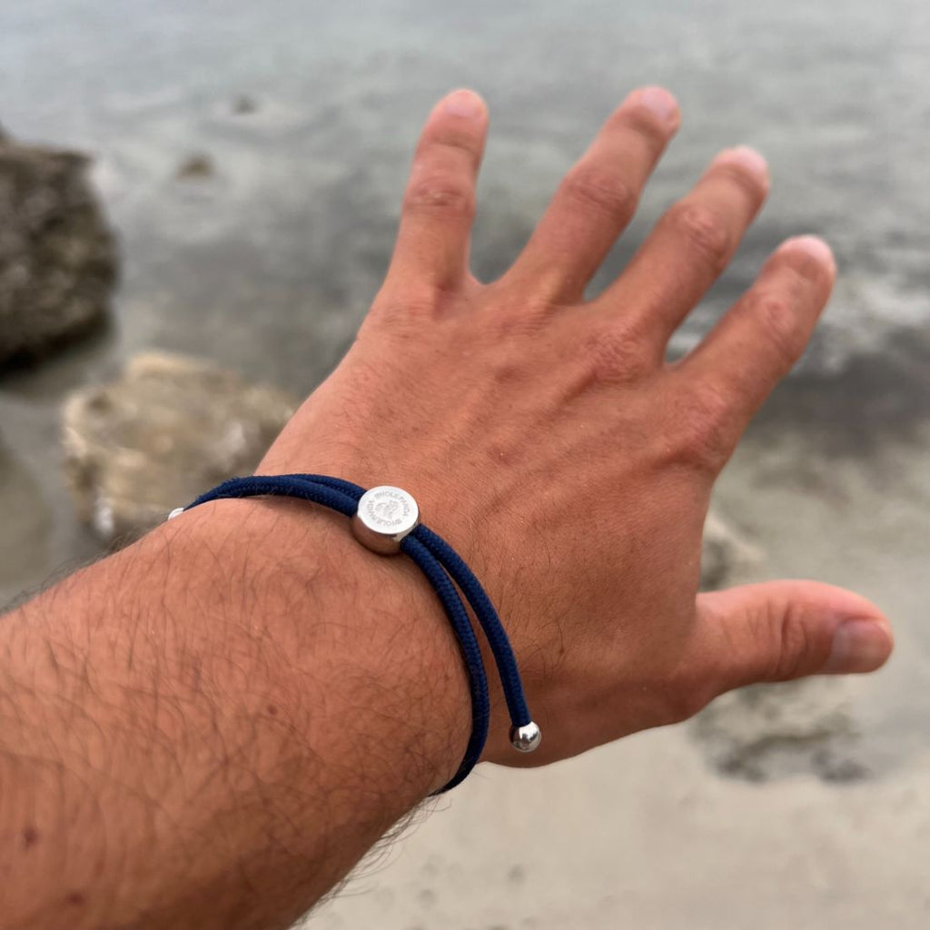 Swole Panda Dark Blue Recycled Rope Bracelet – Sustainable Unisex