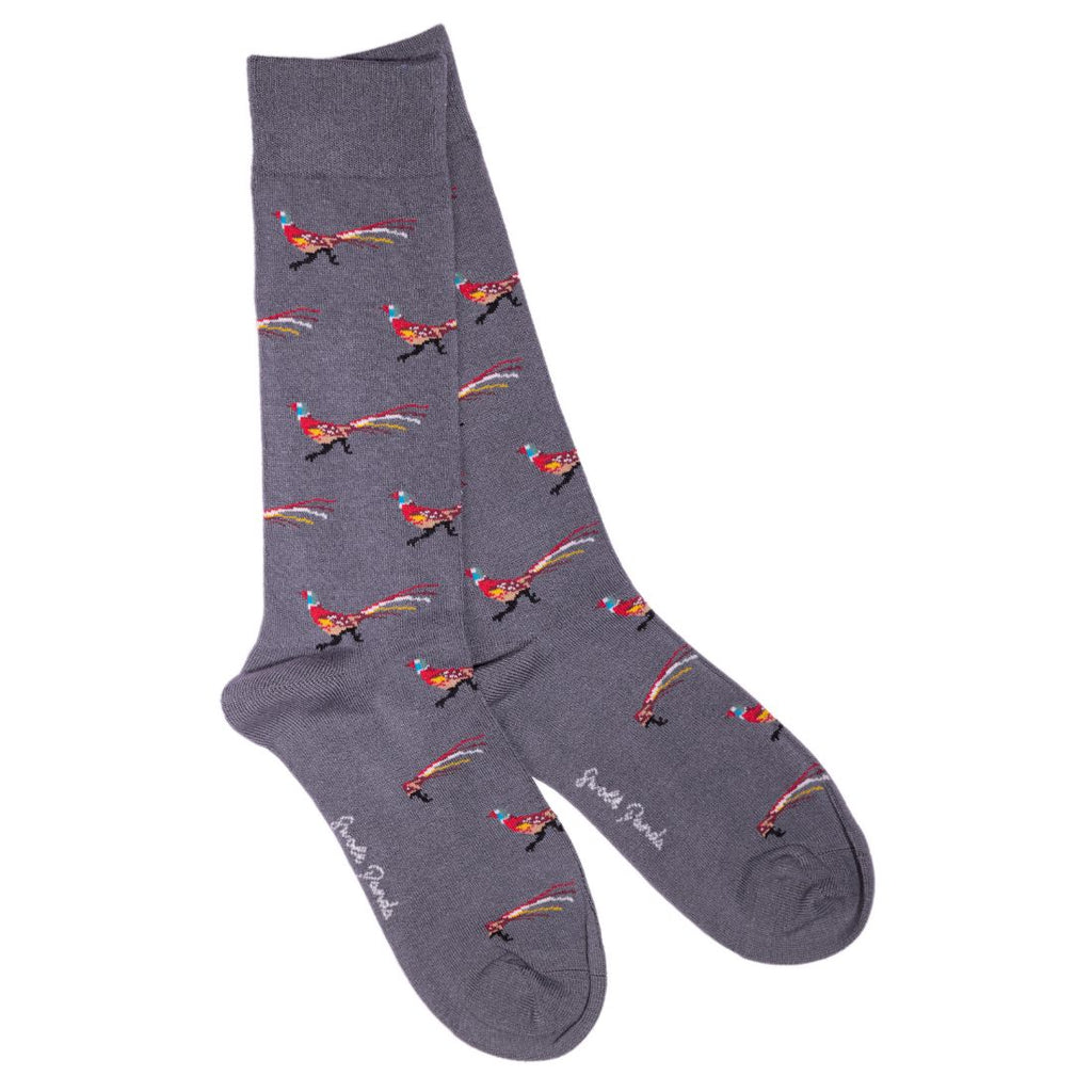 Swole Panda Grey Pheasant Bamboo Socks – Luxury Durable Men's Hosiery